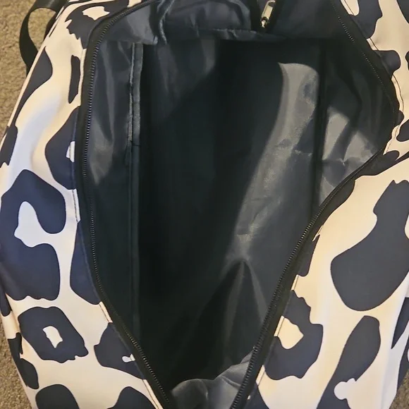 Black and White Animal Print Duffel Bag - Picture 4 of 9
